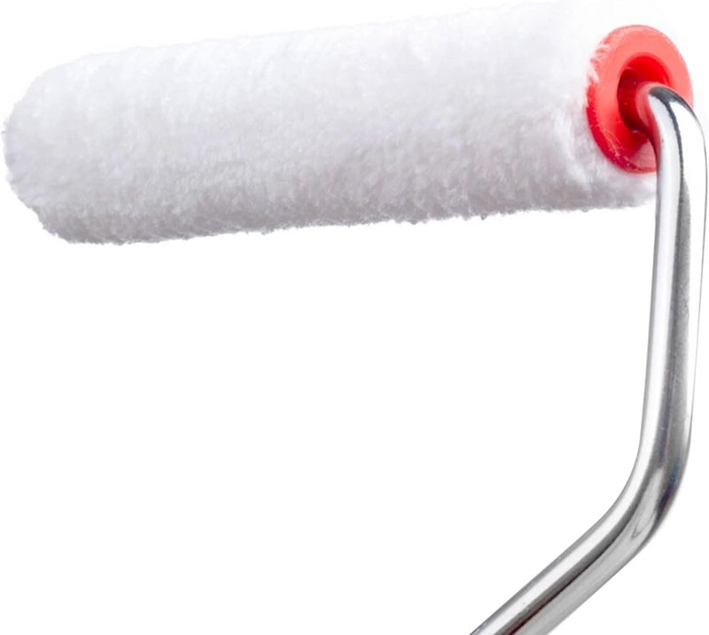 درافل أغطية بكرات طلاء صغيرة من دورافيل، طول 10 سم، مجموعة من 10 قطع - أبيض مع قلب أحمر - Image 2